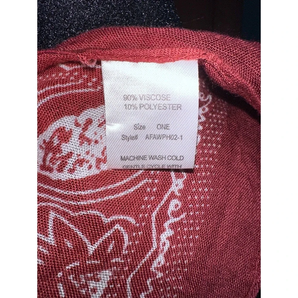 Woven Heart Boho Dark Red Mandala Tassel Trim‎ Kimono Cardigan One Size